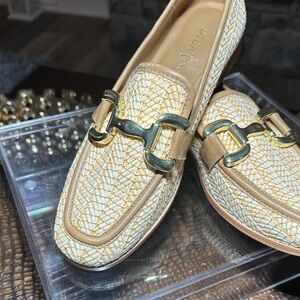 Diba True Cream and Gold Loafers